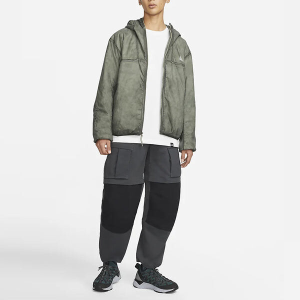 Куртка Men's Nike ACG Therma-FIT ADV Rope De Dope Solid Color Zipper Hooded Long Sleeves Green Jacket, зеленый — фото 3