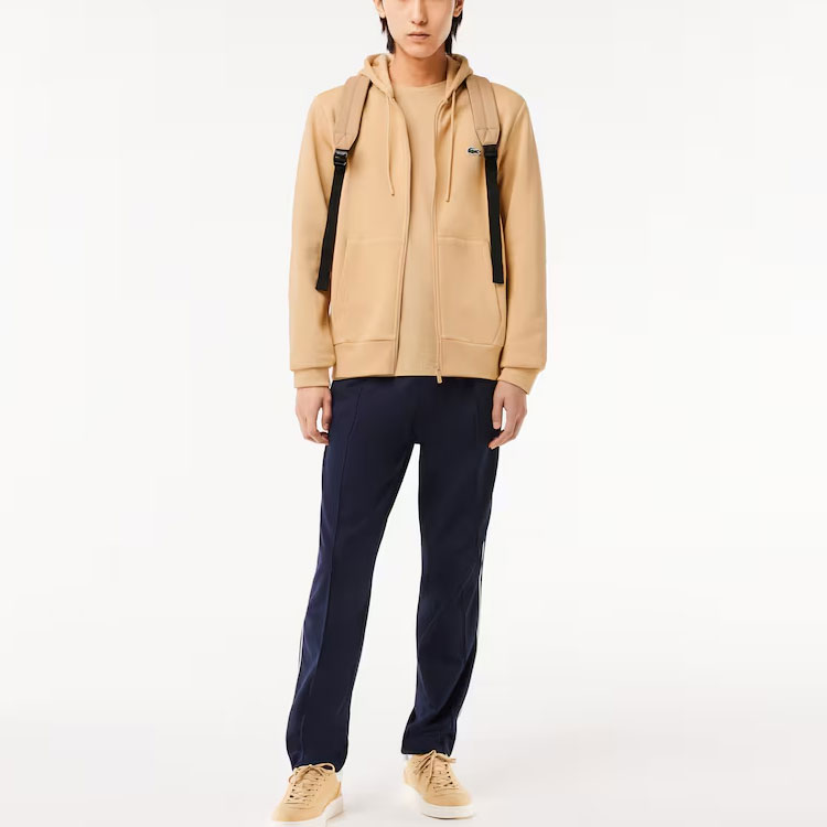 Свитшот Lacoste мужской бежевый с капюшоном Moderate Cardigan — фото 3