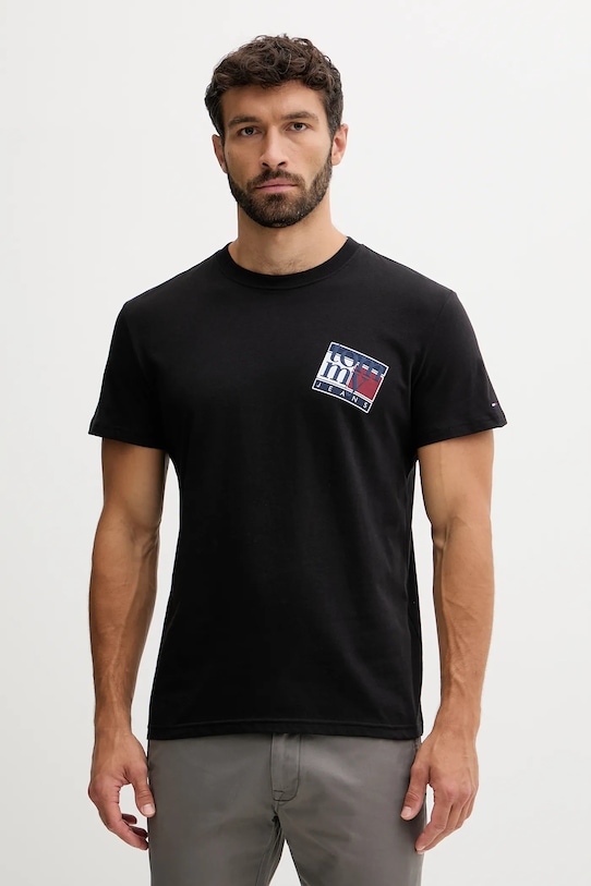 

Хлопковая футболка Tommy Jeans, черный