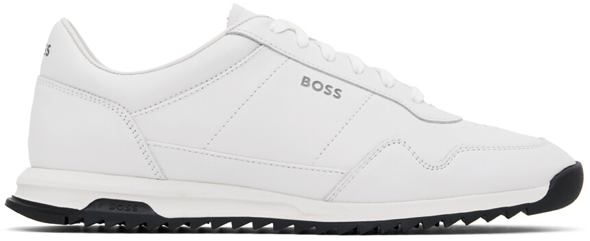 

Кроссовки из кожи с фирменными деталями BOSS