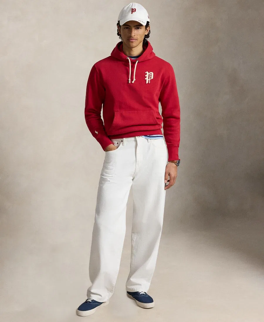 Мужская толстовка с длинными рукавами и нашивкой с логотипом Polo Ralph Lauren, красный — фото 2