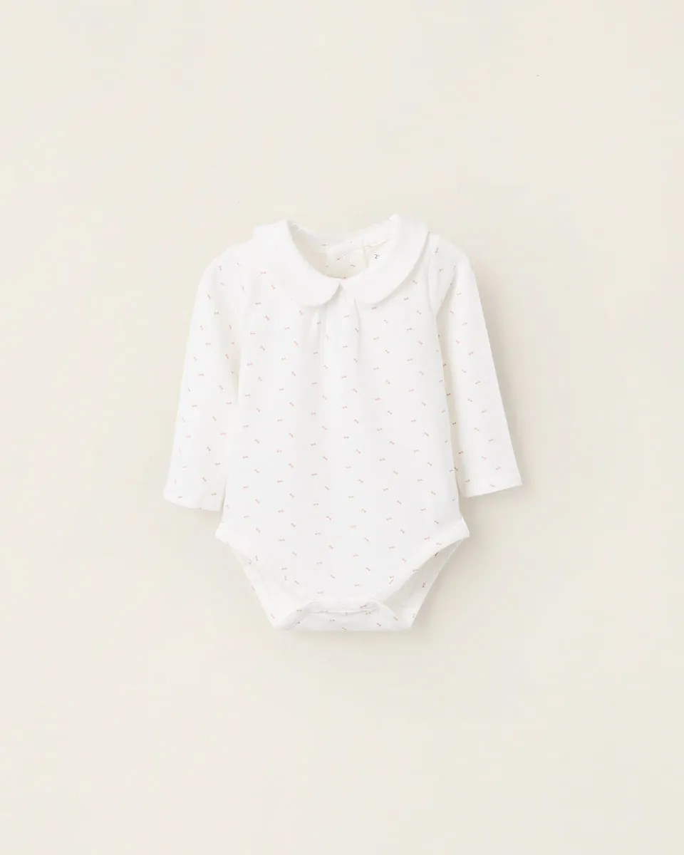 

Боди для девочки с принтом и кнопками Zippy, белый
