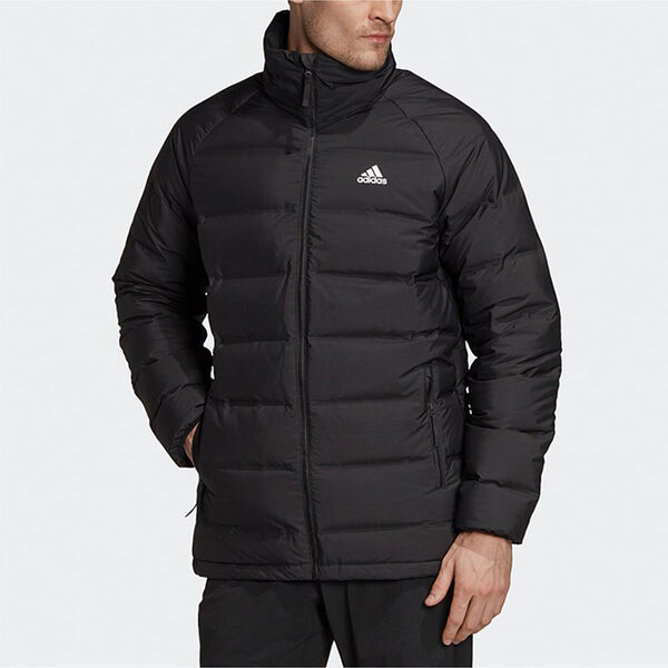 Пуховик adidas Helionic Stand Collar Stay Warm Casual Sports Down Jacket Black, черный — фото 3