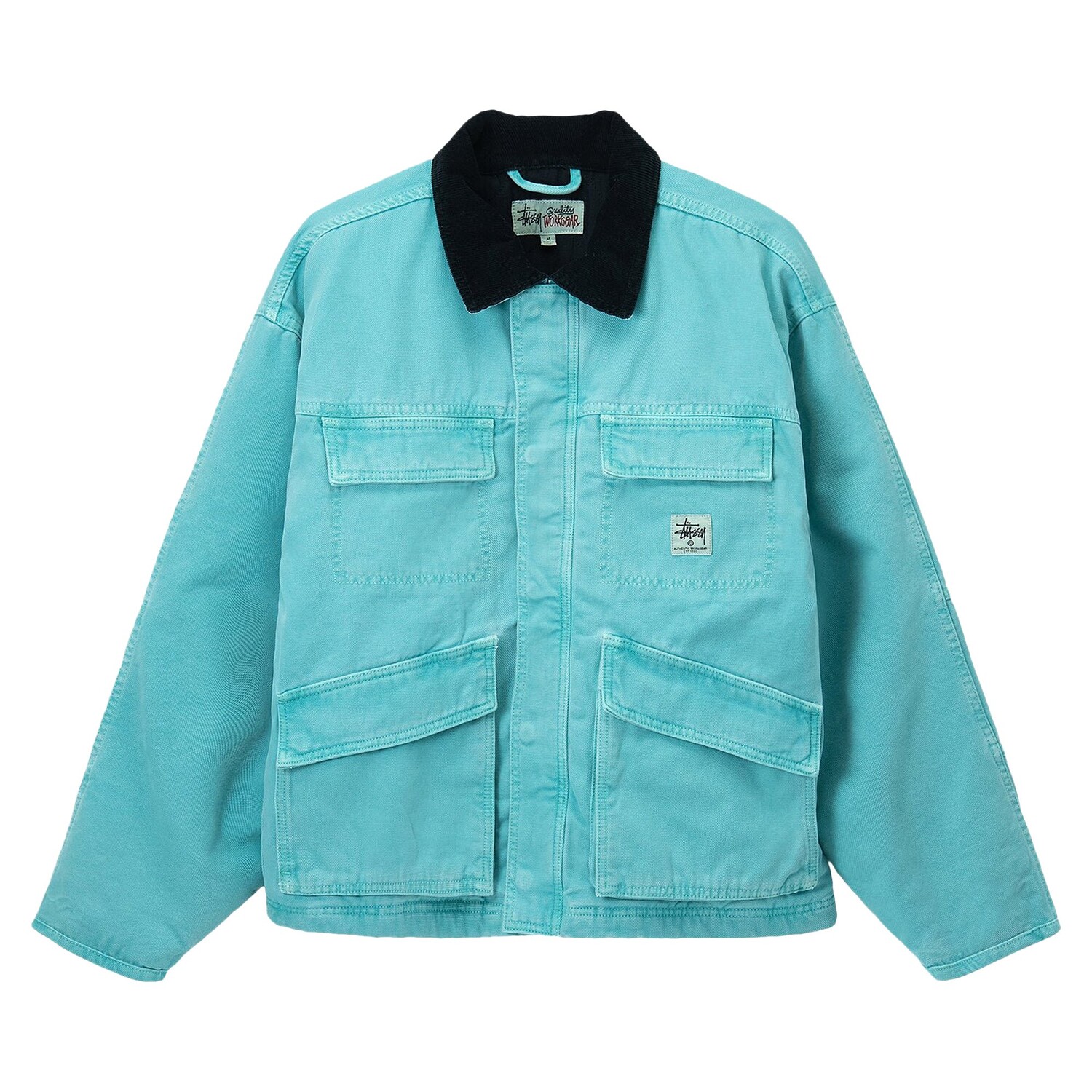 

Куртка Stussy из стираной парусины, темно-бирюзовая, Зеленый, Куртка Stussy из стираной парусины, темно-бирюзовая