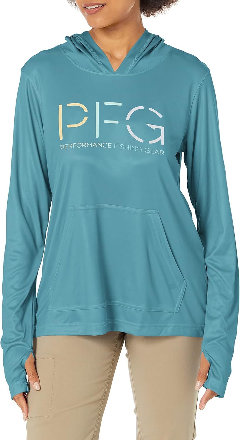 

Columbia Women's Tidal Tee Hoodie PFG Gig-a-Type, Sea Wave/Cool Grey, Серый, Columbia Women's Tidal Tee Hoodie PFG Gig-a-Type, Sea Wave/Cool Grey