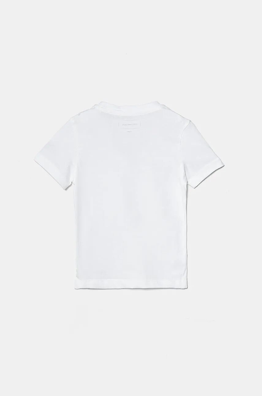 Детская хлопковая футболка Calvin Klein Jeans, белый — фото 3