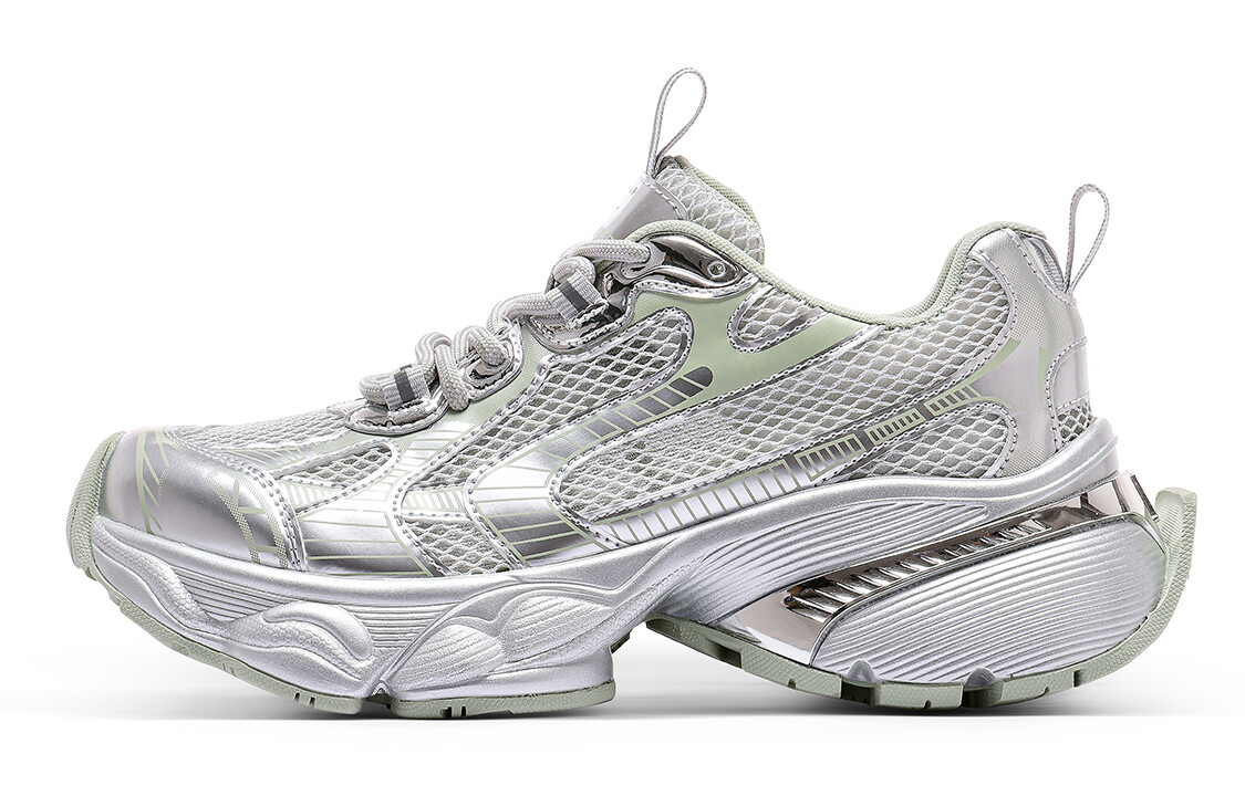

Кроссовки C°BANNER Chunky Sneakers Women's Low-top Silver Green, зеленый