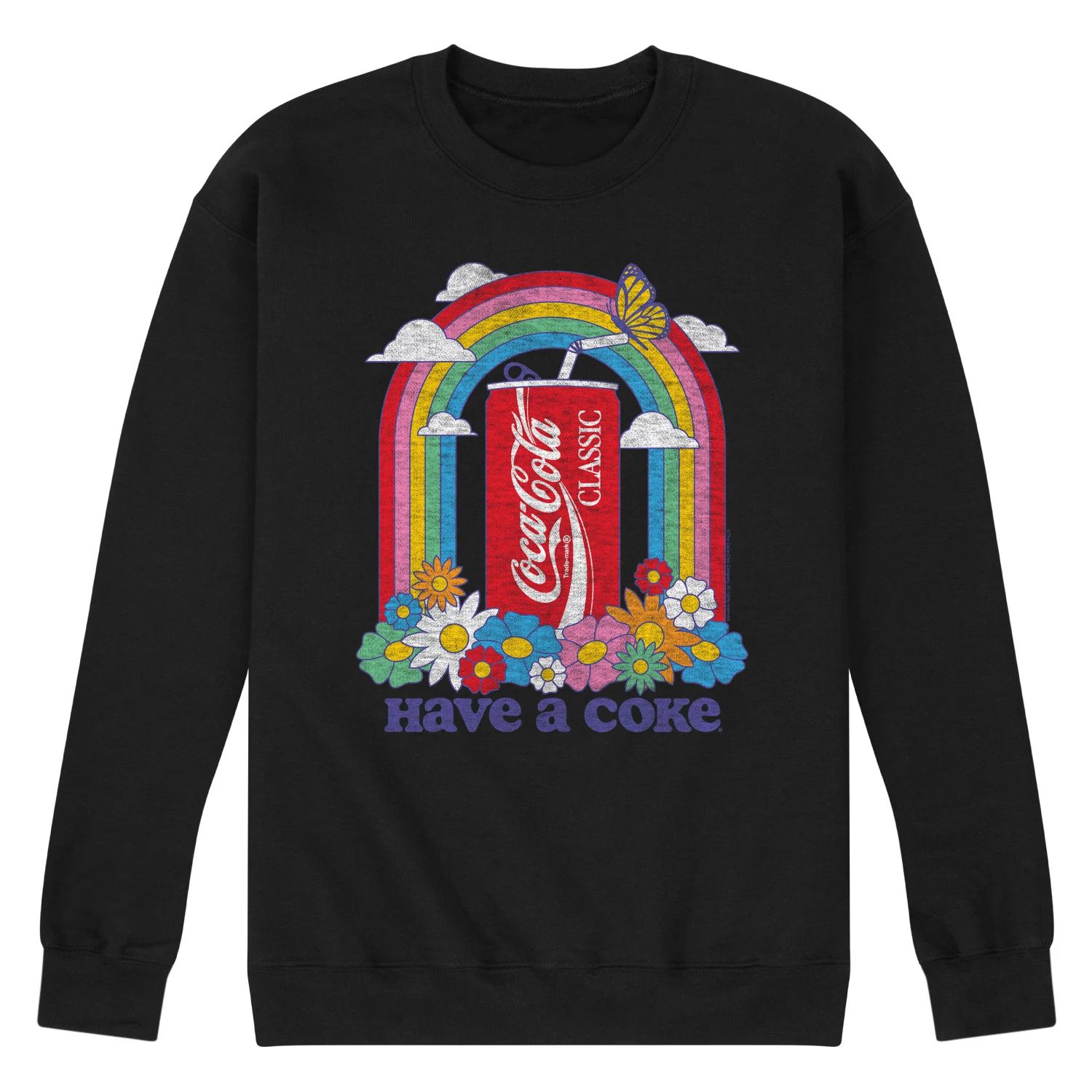 

Мужской флисовый свитшот с рисунком Coca-Cola Have A Coke Rainbow Licensed Character