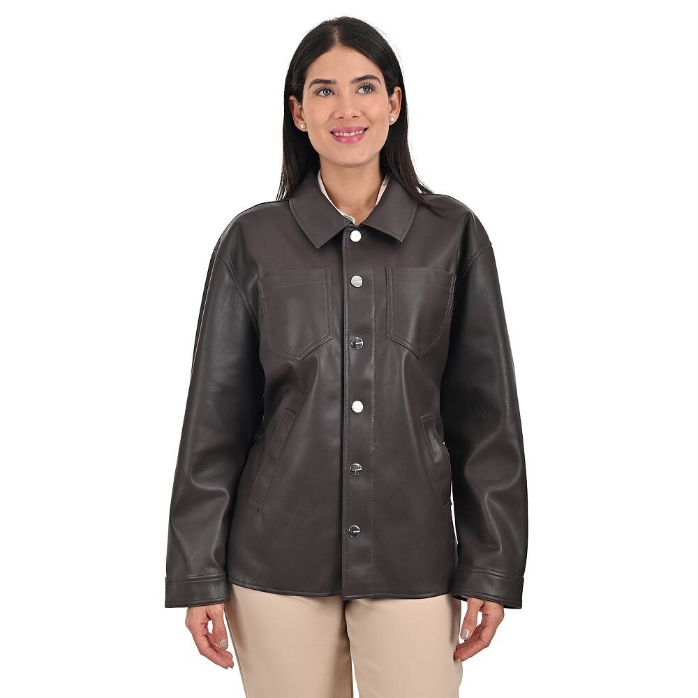 

Женская куртка из искусственной кожи Nine West, цвет Dark Brown