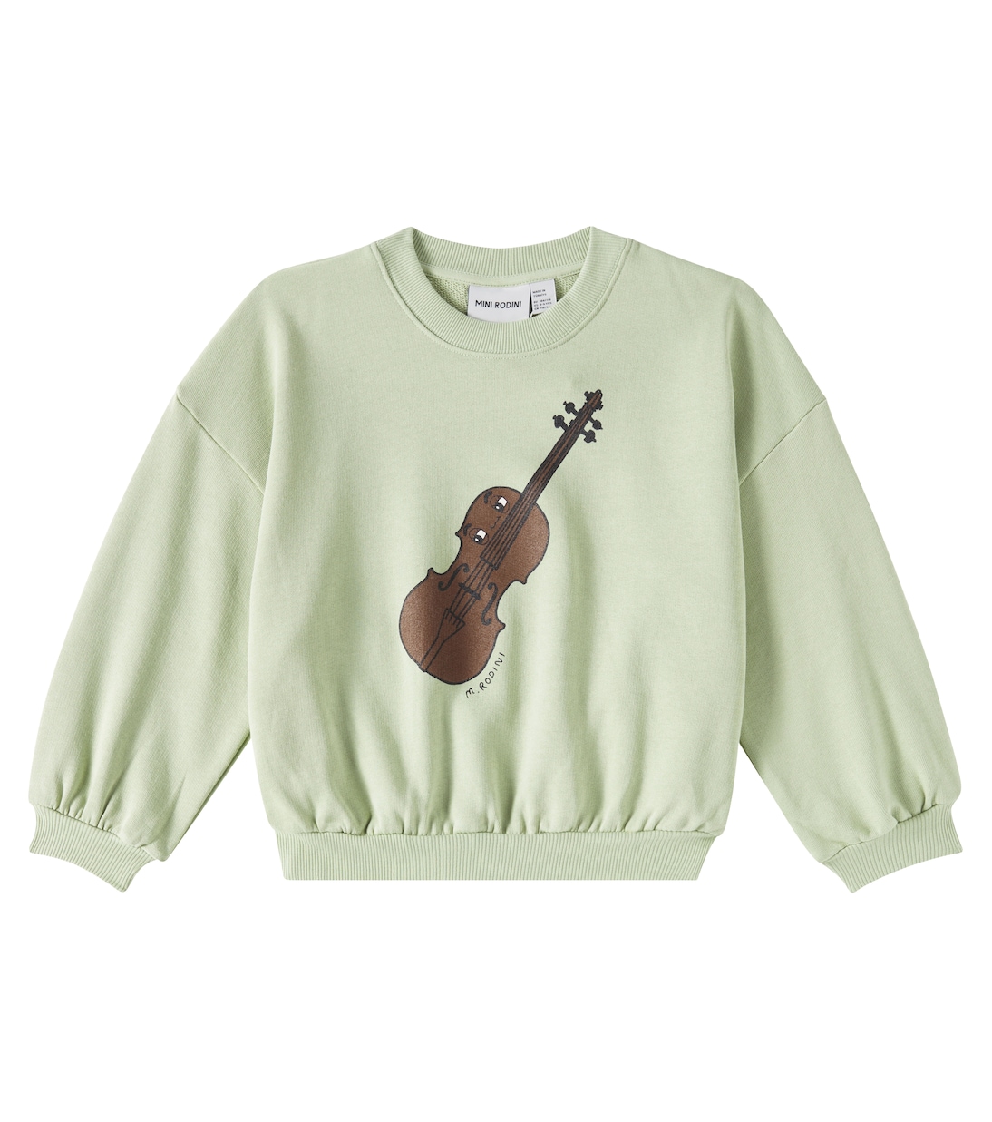 

Толстовка из хлопкового джерси со скрипкой Mini Rodini, зеленый