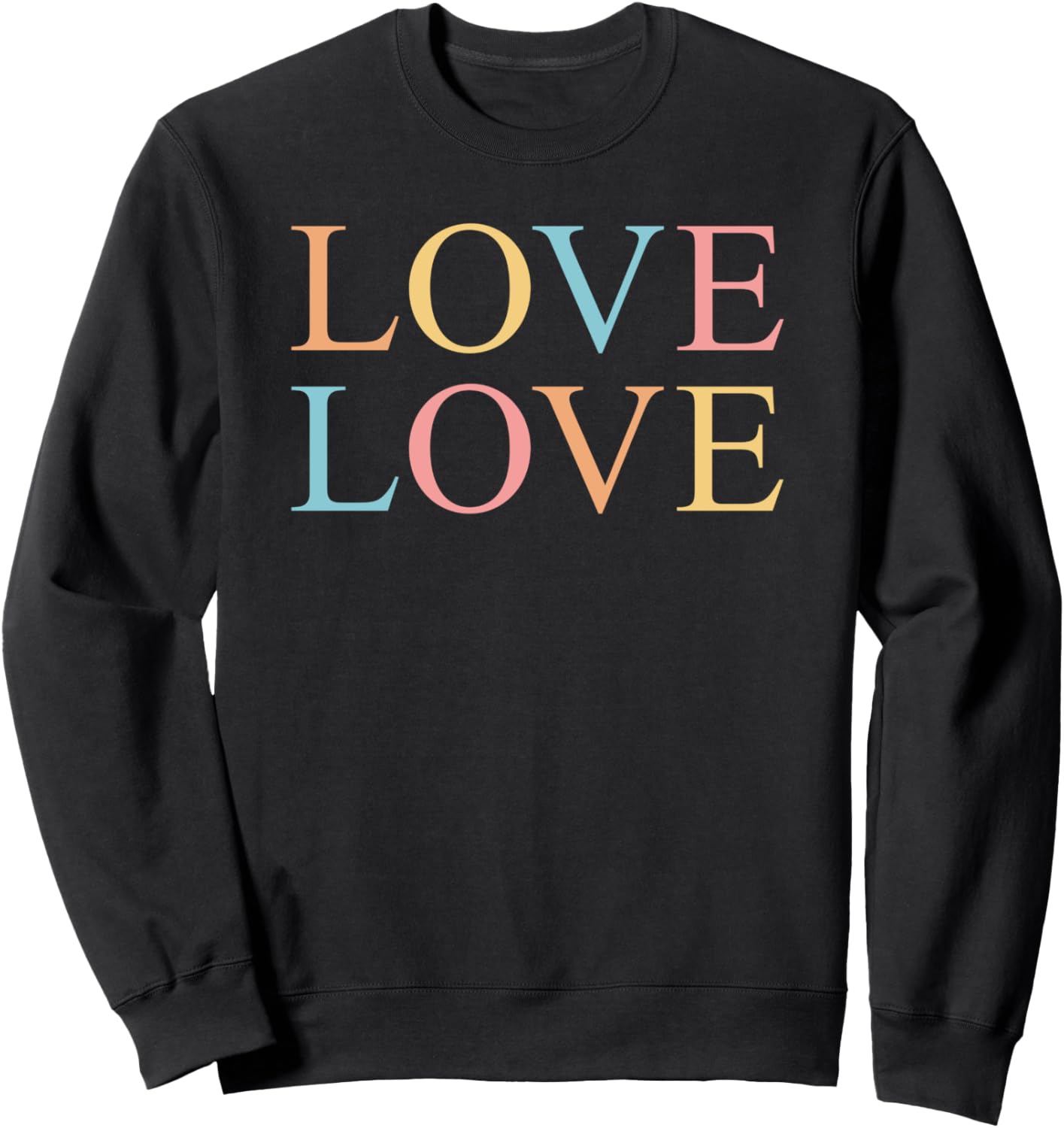 

Толстовка с надписью «Любовь» (Love Double Stack Text Sweatshirt) Trendy Apparel, черный