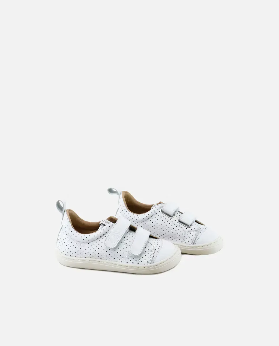 Детские спортивные кроссовки с отделкой из перфорированной кожи barefoot Eli 1957, белый — фото 3