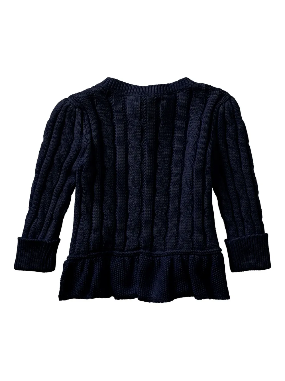 Кардиган фактурной вязки с баской POLO RALPH LAUREN KIDS, синий — фото 2