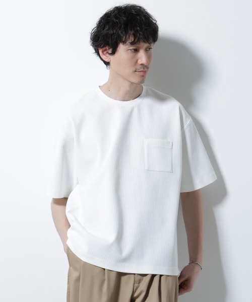 

Футболка вафельная с коротким рукавом NANO universe, белая