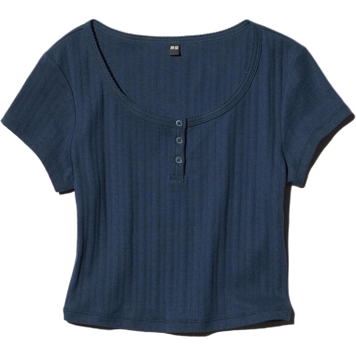 

UNIQLO Футболка женская темно-синяя