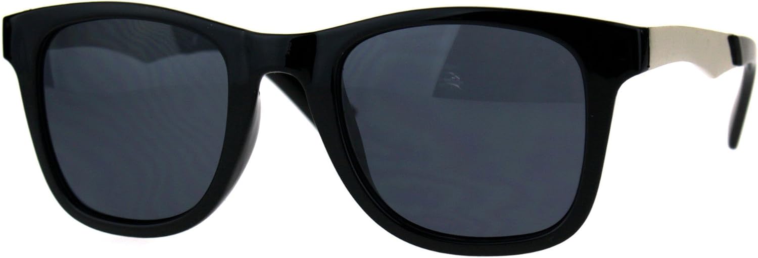 

Унисекс модные солнцезащитные очки PASTL в квадратной оправе с металлическими дужками, защита от УФ-излучения UV400, черные с серебристым оттенком, Black Silver (Black)