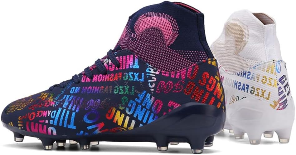 

Кроссовки MAUGELY для мужчин с шипами для твердого грунта, футбольная обувь, легкая для бега, уличная, удобная для тренировок и игры в футбол, белый/фиолетовый
