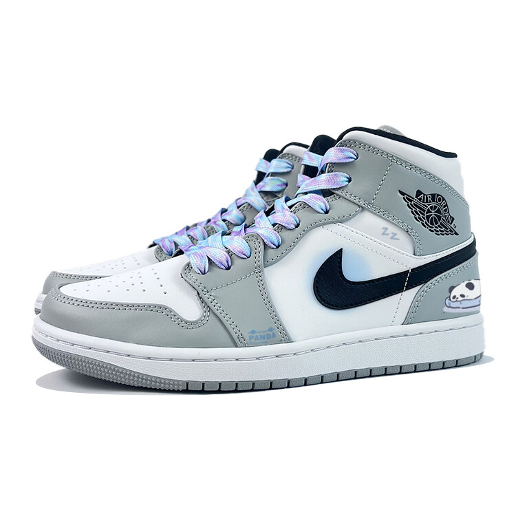 Кроссовки Air Jordan 1 Vintage Basketball Shoes Men Mid-top Gray, темно-серый
