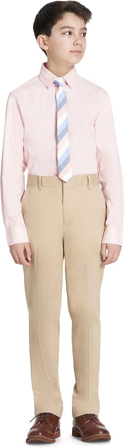 Рубашка Tommy Hilfiger для мальчиков с длинными рукавами, прямым галстуком, воротником на пуговицах и манжетами на рукавах, Melonade — фото 2