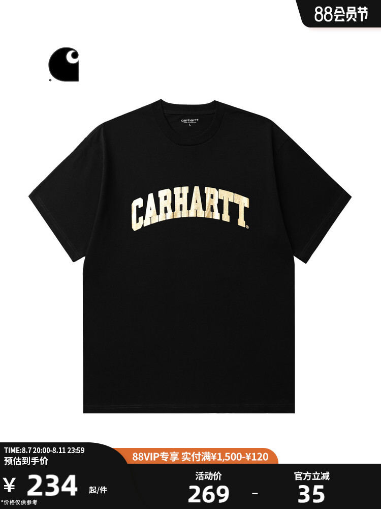 

Футболка Carhartt WIP с логотипом и круглым вырезом, черный