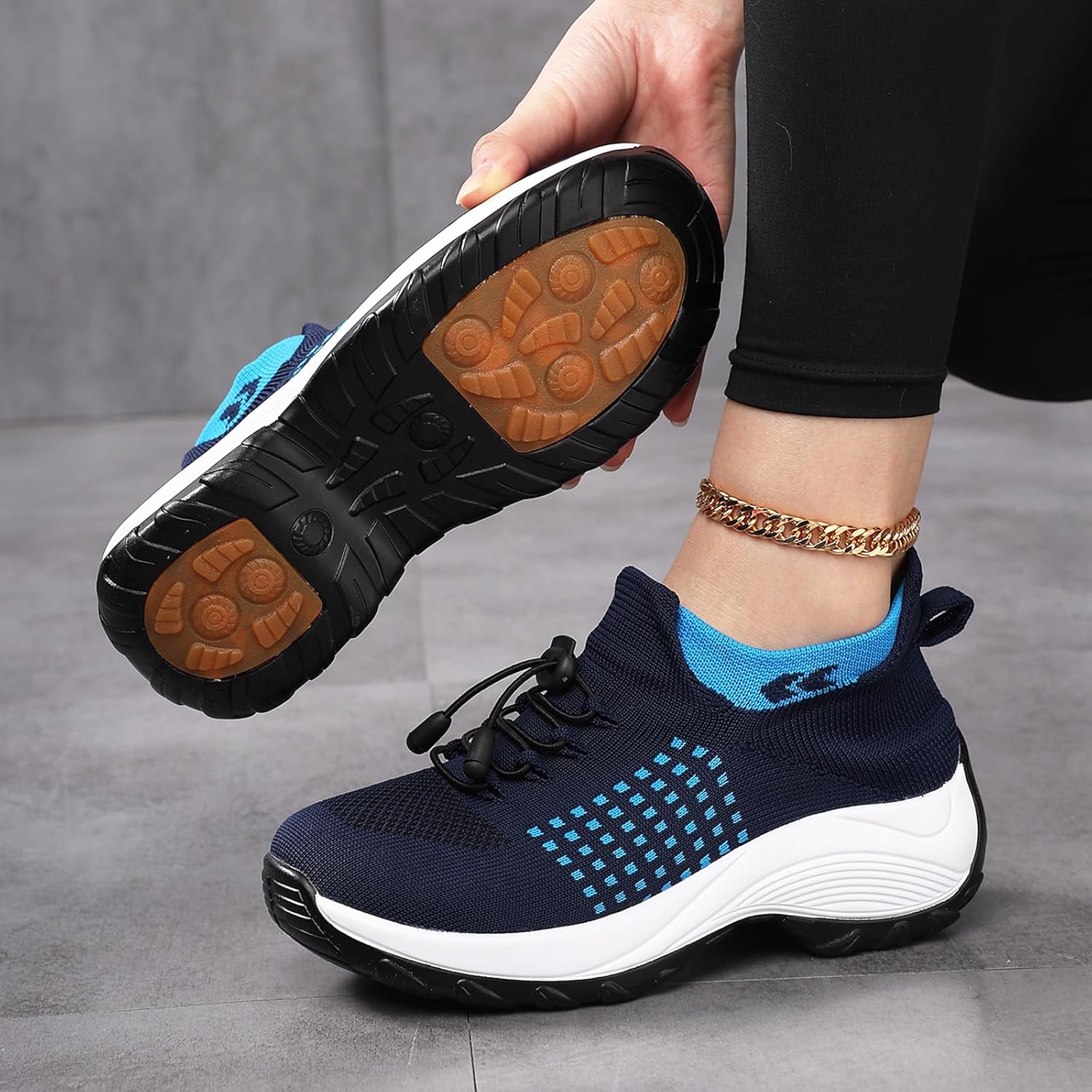 Комфортная обувь Orthowear для женщин и мужчин, ортопедические туфли с амортизирующей подошвой, противоскользящие, с воздушной сеткой, удобные для медсестер, дышащие модные кроссовки для женщин Generic, синий — фото 3