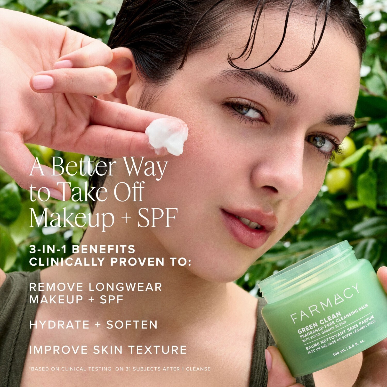Средство для снятия макияжа Farmacy — Очищающий green clean cleansing balm - parfümfrei , объем, 30 мл — фото 3