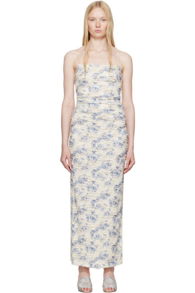 

Платье макси Riva цвета «Off-White & Blue» BEC + BRIDGE