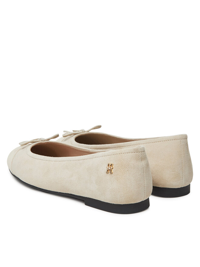 Балетки Toe Cap Suede Ballerina FW0FW08909 Tommy Hilfiger, бежевый — фото 3