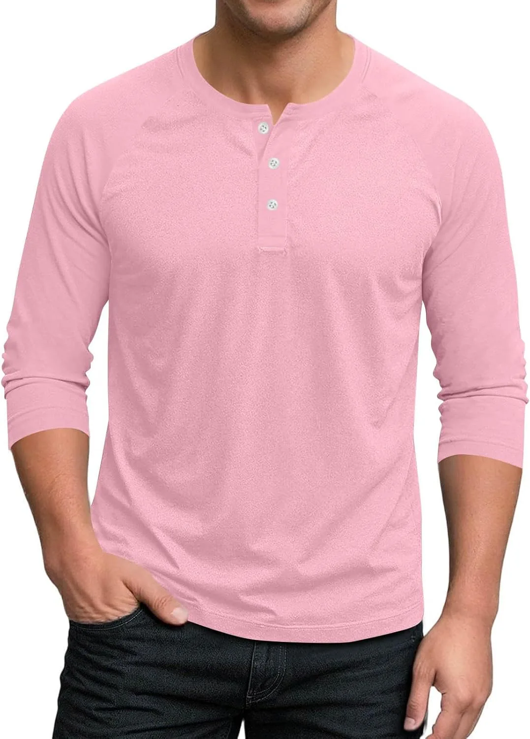 

Футболка Henley с 3/4 рукавом и тремя пуговицами txxeoss