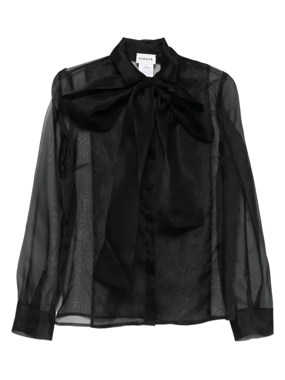 

Прозрачная блузка с бантом P.A.R.O.S.H., черный