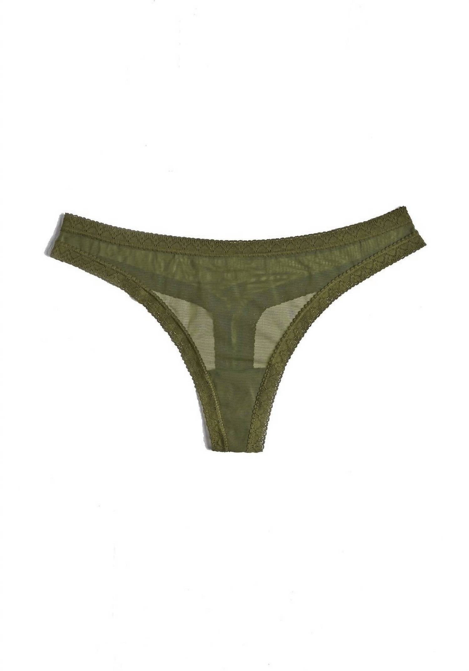 

Трусики-стринги с сетчатой ​​отделкой и кружевом цвета мох Blush Lingerie, цвет moss