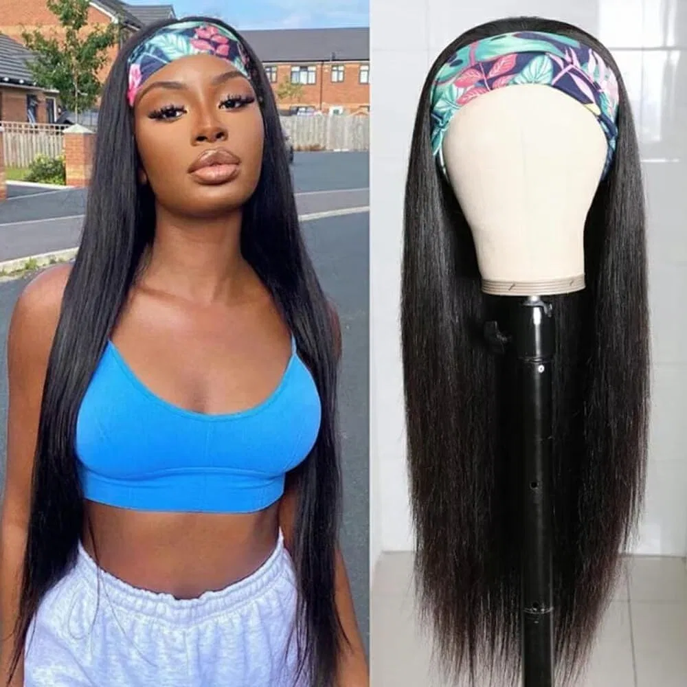 Женский прямой парик с повязкой из натуральных волос 20 дюймов Vanmast, Straight Headband Wig