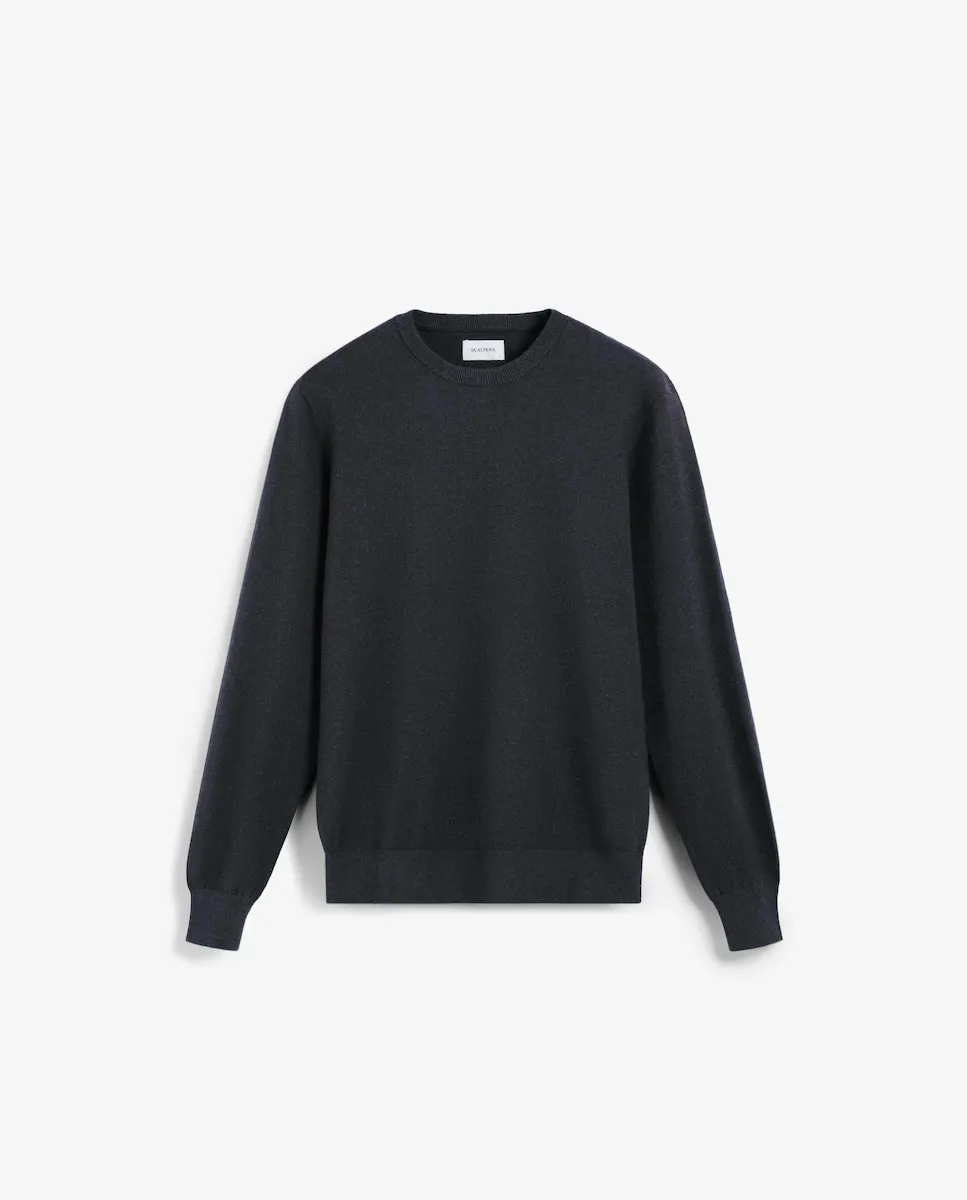 

Мужской свитер с длинными рукавами с вышитым на груди черепом в тон Scalpers, черный