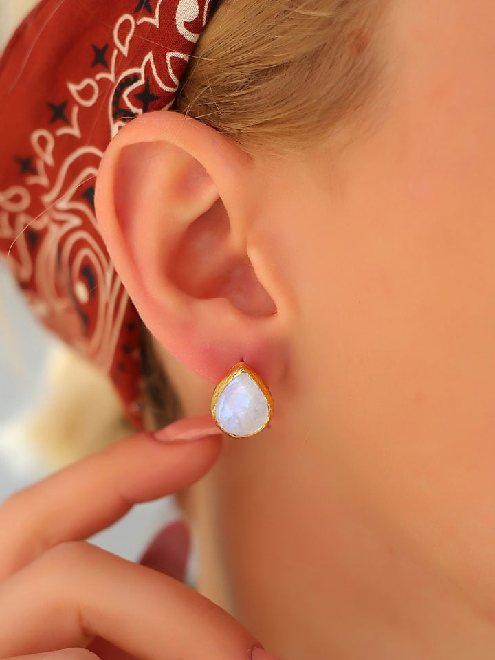 

Позолоченные серьги-гвоздики с драгоценными камнями Pierres delicates