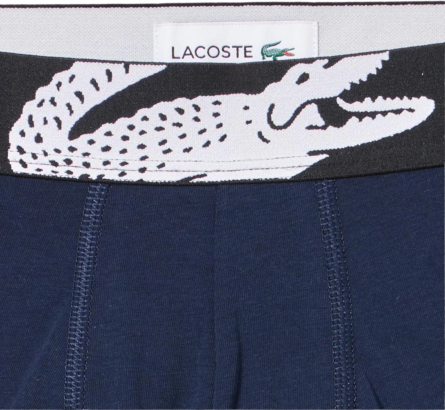 Трусы Lacoste Cotton Stretch Big Croc Print Trunks, мужские, зеленый/белый/темно-синий — фото 2