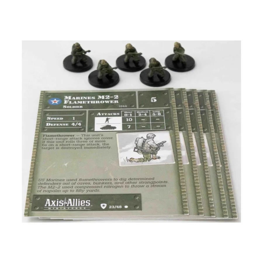 

Огнемет морской пехоты М2-2 (C) x5, Axis & Allies - Collectible Miniatures Game - Base Set Singles