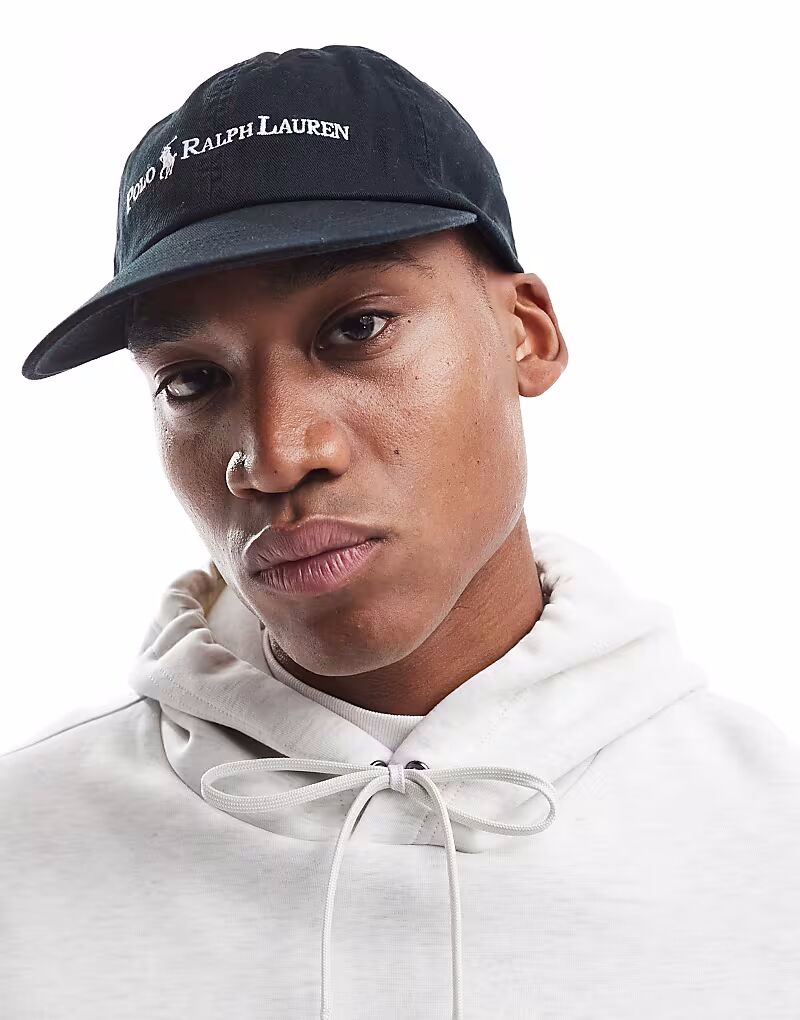 

Бейсболка из твила с логотипом Polo Ralph Lauren, черная