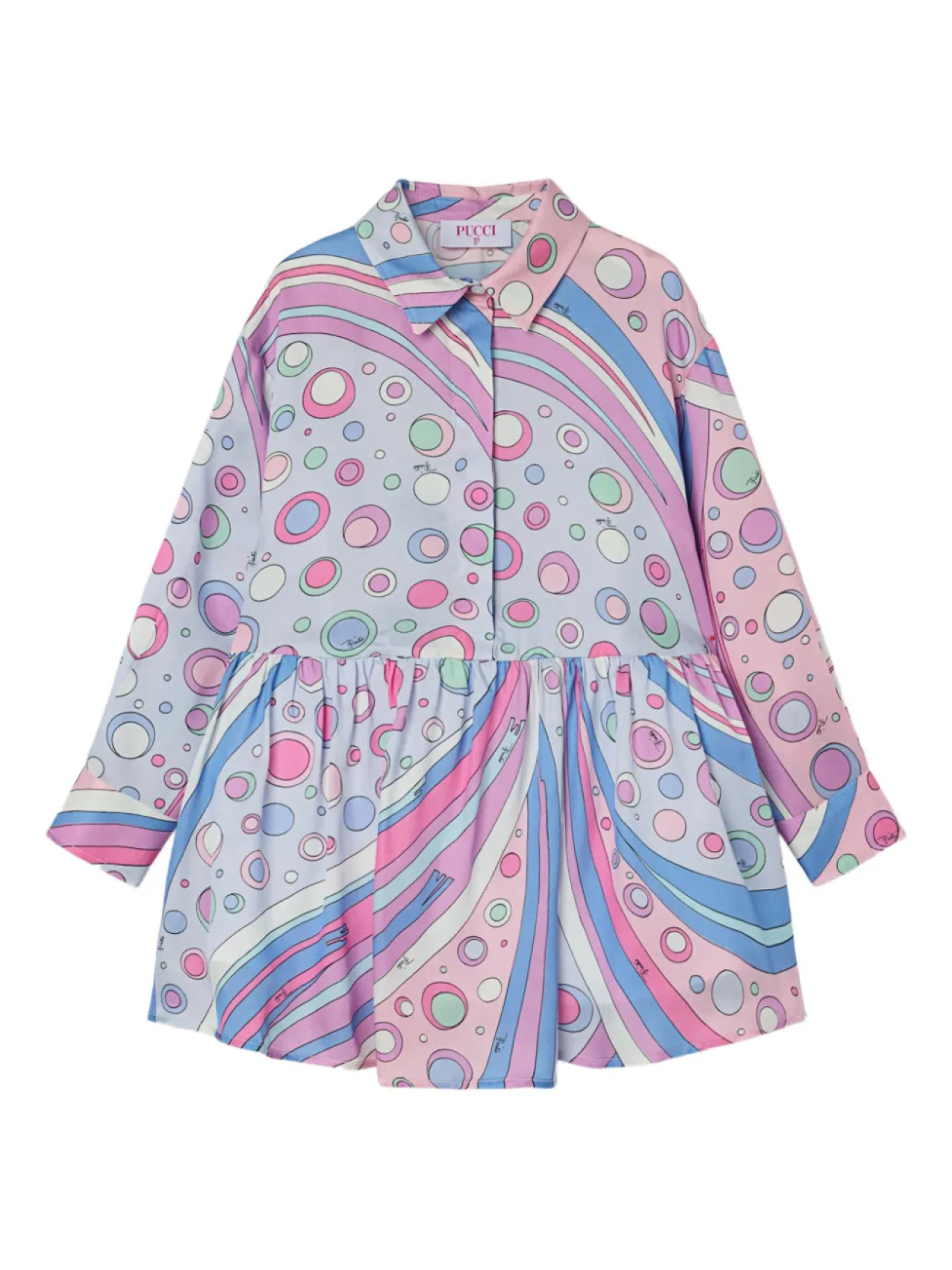 

Платье-рубашка с принтом Фонтане PUCCI Junior, розовый