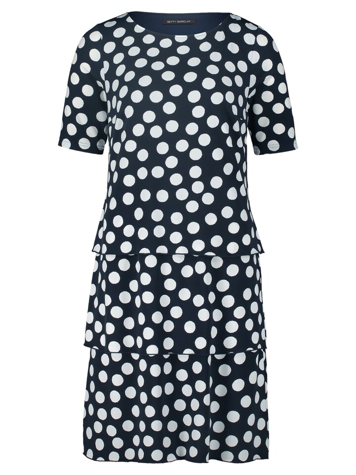 

Короткое платье Betty Barclay Stufenkleid kurzarm, цвет Dunkelblau/Weiß