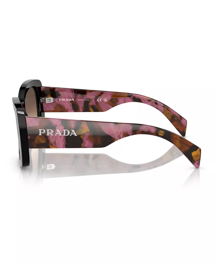 Женские солнцезащитные очки Lettering Oval, модель PR A08S PRADA, черный — фото 4