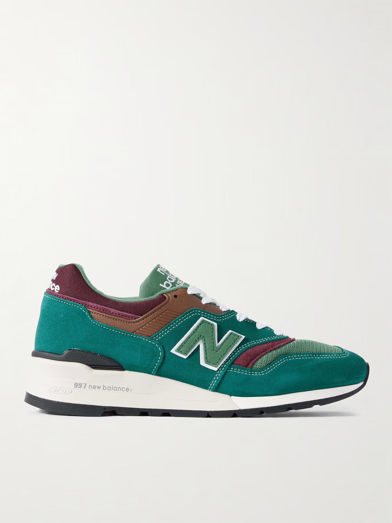 Кроссовки MiUS 997 из замши и сетки с резиновой отделкой NEW BALANCE, зеленый — фото 3