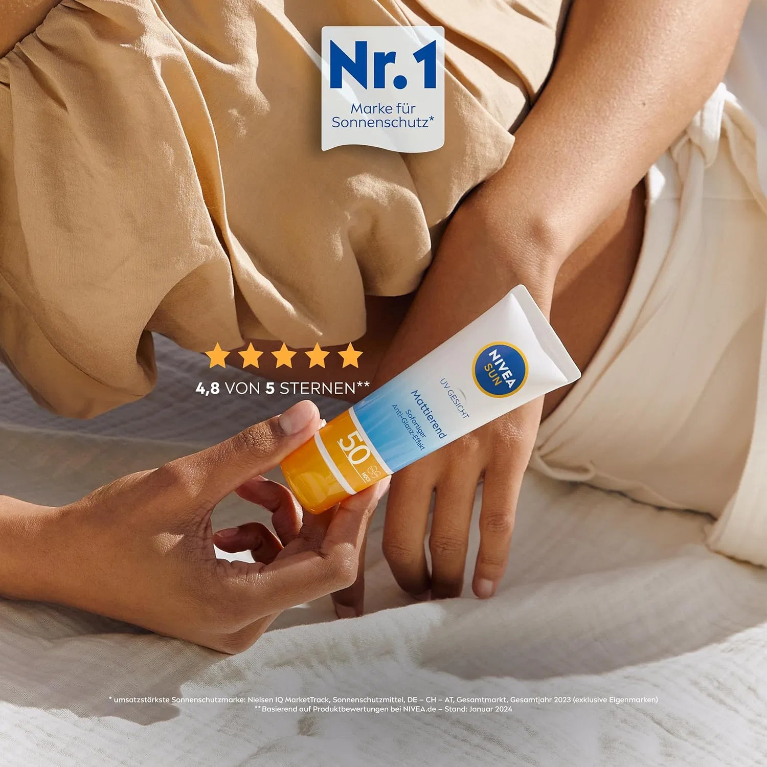 Солнцезащитный матирующий крем для лица «UV Face Mattifying» SPF 50 от Nivea Sun, 50 мл Beiersdorf — фото 4