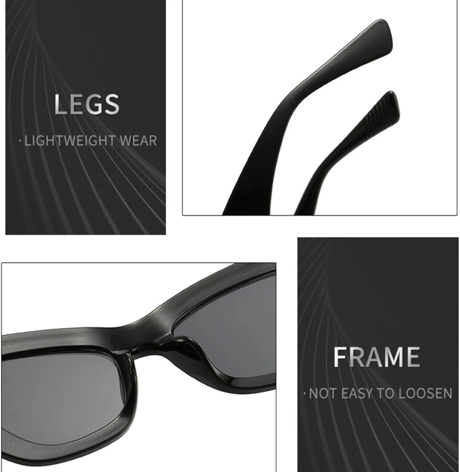 

Роскошные женские солнцезащитные очки «кошачий глаз» в металлической маленькой оправе, ретро-стиль, защита от УФ-излучения UV400 TOIPASTN, C2 Black Yellow