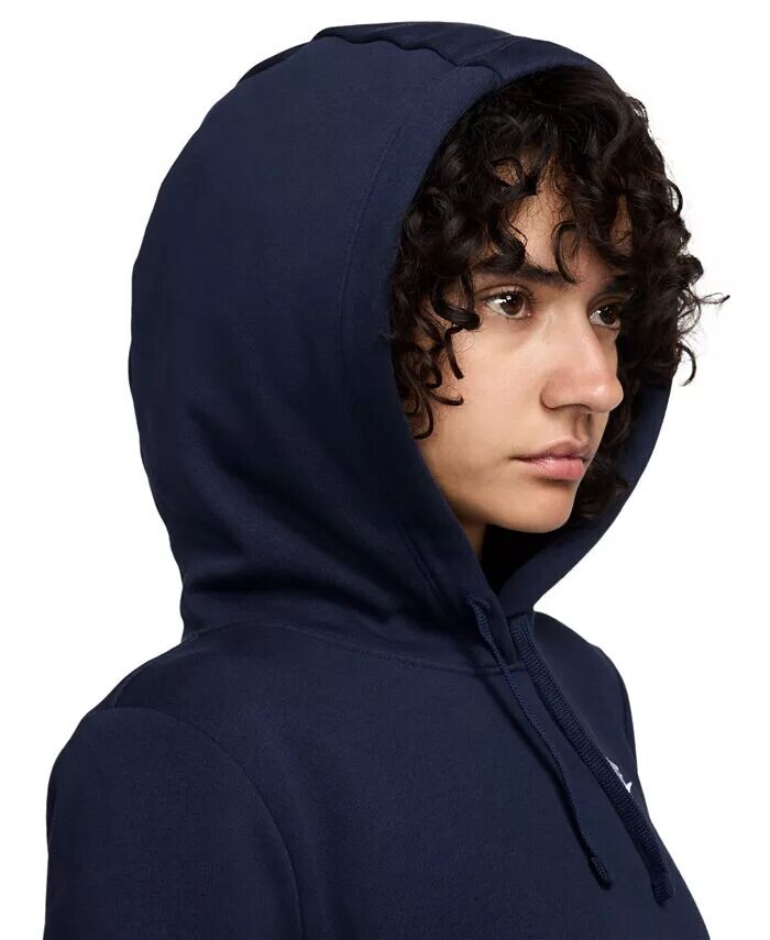 Женская спортивная одежда Club флисовый свитшот с капюшоном Nike, синий — фото 3
