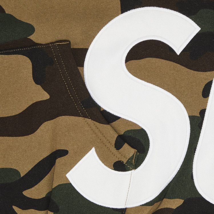 Толстовка Supreme Big Logo Zip Up Hooded Sweatshirt, Woodland Camo — фото 3