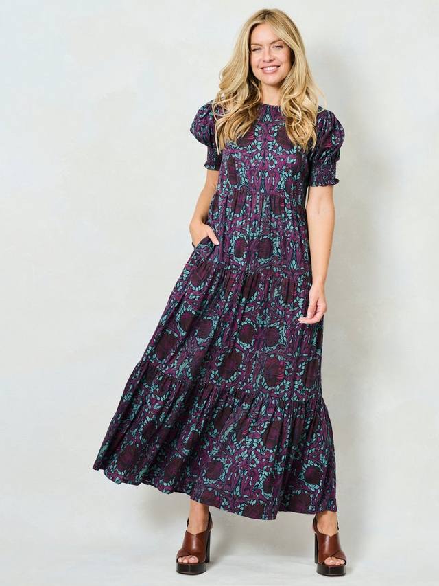 

Платье The William Morris Society с цветочным принтом тюльпанов и открытой спиной Hope & Ivy, Purple/Multi