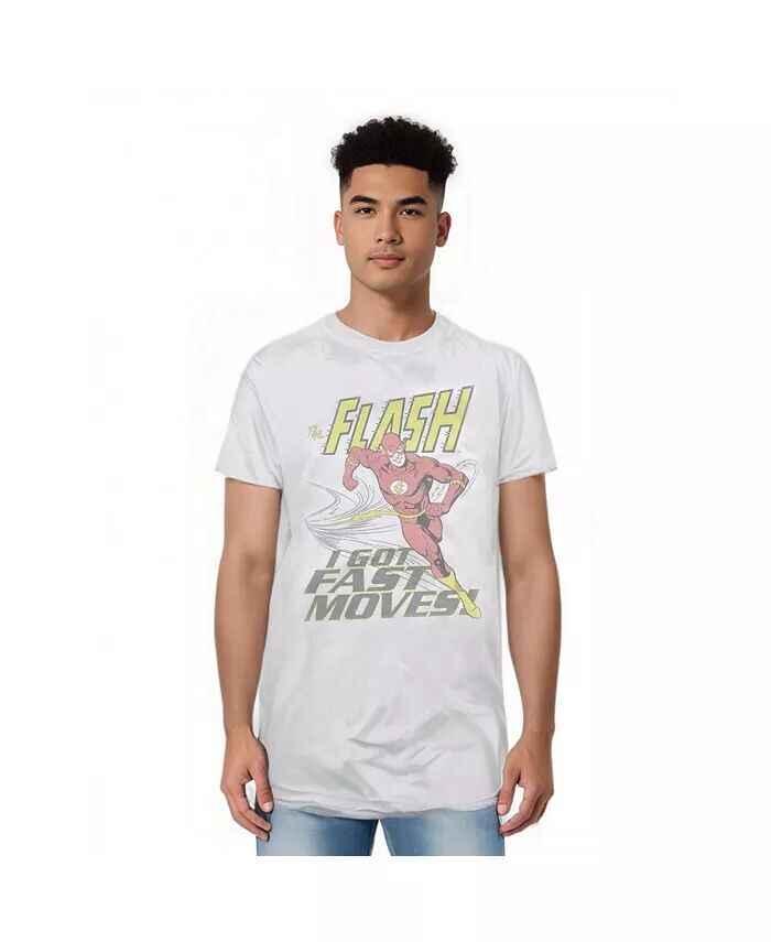

Мужская футболка DC Comics Fast Moves с коротким рукавом для взрослых Flash, белый