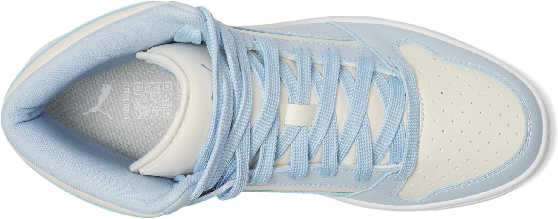 Кроссовки PUMA Women's Rebound Layup Mid Shoes, White/Haute Tropic/Silver — фото 2