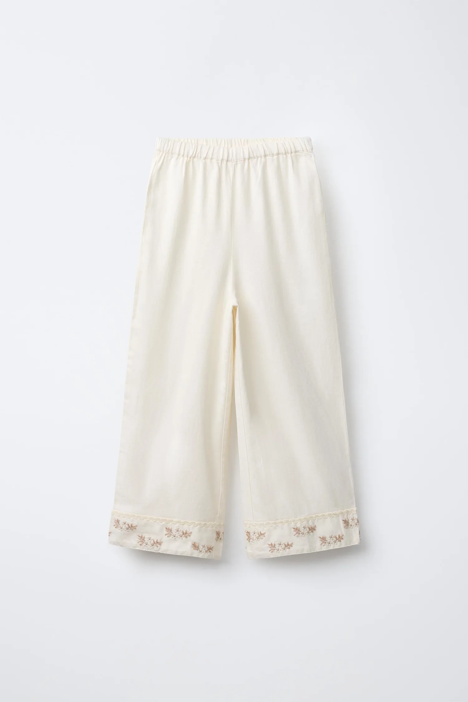Пижама с вышитыми цветами, 6-14 лет Zara, экрю — фото 4