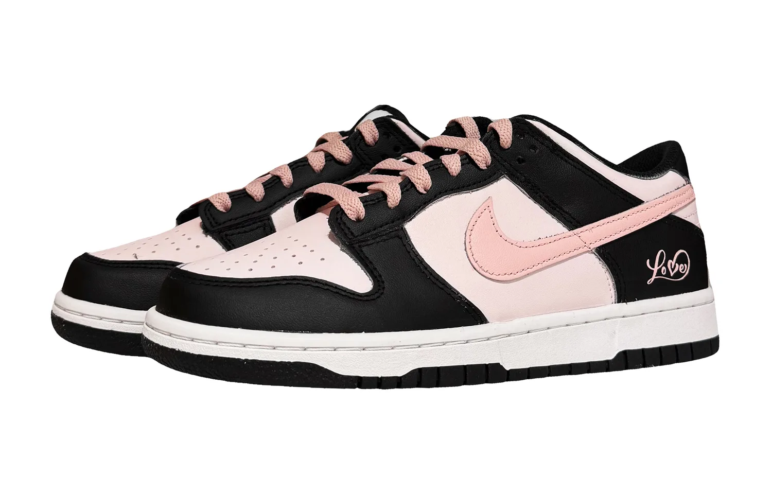 Nike Dunk 'Black' Low top детские скейтбординг кроссовки Black Pink — фото 3